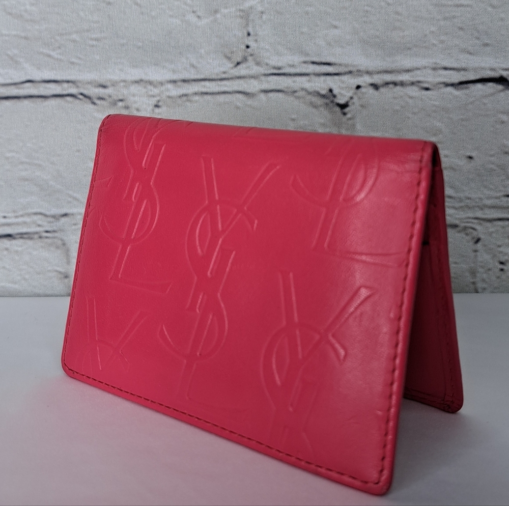 'YVES SAINT LAURENT' LEATHER EMBOSSED PROFILE CARD CASE WALLET SET •FULL INCL• - Picture 5 of 15